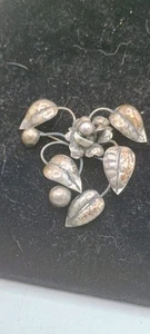 Sterling Silver 16g Large Floral Brooch Pin Unmarked Flowers Petals Vtg - Picture 1 of 12