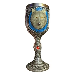 Ghost Wolf Cáliz Juego de Tronos Serie de TV Inspirado Cáliz de Vino Resina Metal - Imagen 1 de 5