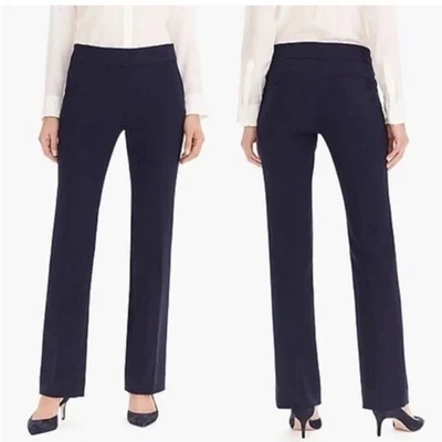 J. Crew Edie Pants Size 10 T High Rise Full-Length Trouser  Navy Italian Stretch - Image 1 of 4