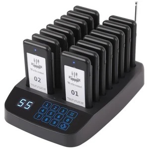 LOUKIENE Pager System 16 Wireless Beepers Touch Keyboard Flash Vibration Buzzer - Imagen 1 de 3