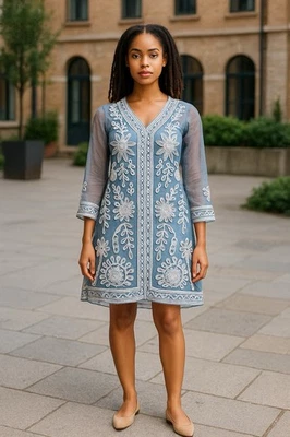 JS Collections Short Sleeve Soutache Cocktail Dress Women's sz 8 - Image 1 of 4