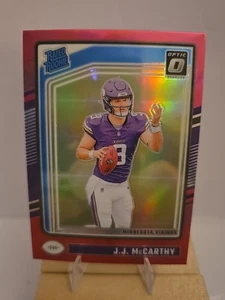 2024 Panini Donruss - Rated Rookie J.J. McCarthy #303 Optic Preview Pink... - Picture 1 of 5