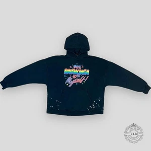 BALENCIAGA RAINBOW OVERSIZED HOODIE- BLACK - Picture 1 of 6