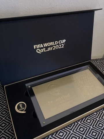 VIP GIFT GOLD METAL TICKET SEMIFINAL 2022 FIFA WORLD CUP #61 ARGENTINA CROATIA Cover