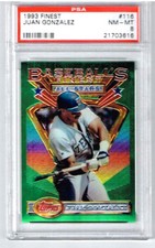 1993 Finest Juan Gonzalez #116 PSA 8