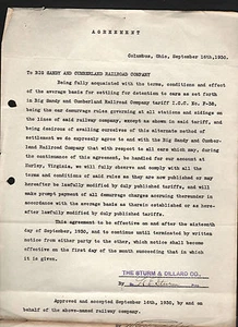 1930 Big Sandy Railroad document signed by Lloyd E. Sturm of Sturm & Dillard Co. - Picture 1 of 1