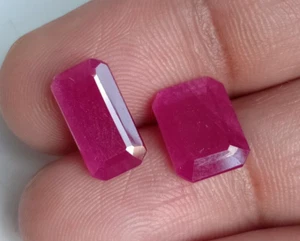 Certified Natural Red Ruby Octagon Cut 5 Cts Untreated Unheated Loose Gemstone - Picture 1 of 6