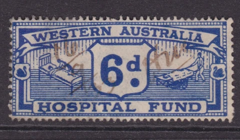 WEST AUSTRALIA 1934 HOSPITAL FUND 6d Blue FINE USED  (NG12) Cover