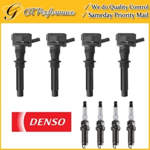 Quality Ignition Coil & DENSO Spark Plug 4PCS for Jaguar XE XF/ Land Rover 2.0L - Picture 1 of 9