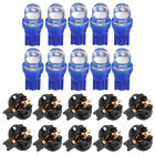 10* Blue T10 194 LED Bulbs for Instrument Gauge Cluster Dash Light W/ Sockets US Dodge Viper