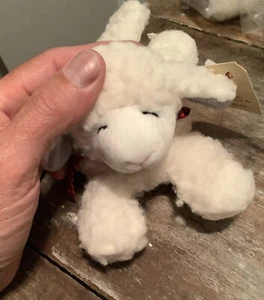 Woolrich NEW Baby Ewey Lamb Stuffed Animal Red Black Plaid Bow Easter SHEEP? NWT - Picture 1 of 8
