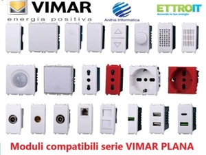 MODULI COMPATIBILI VIMAR PLANA PRESE INTERRUTTORI USB PULSANTI TV DIMMER DATI - Imagen 1 de 44