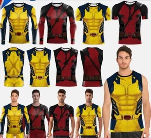 Cosplay Deadpool 3 T-Shirts X-Men Wolverine Shirts Superhero Quick Dry Top Tee Y - Picture 1 of 26