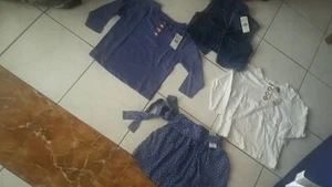 NWT Girls Gap set lot tops, denim jean vest, skirt size XS - Picture 1 of 5