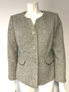 Viyella Alpaca Wool Mix Beige Boucle Tweed Winter jacket Coat size 12 - BNWOT - Picture 1 of 9