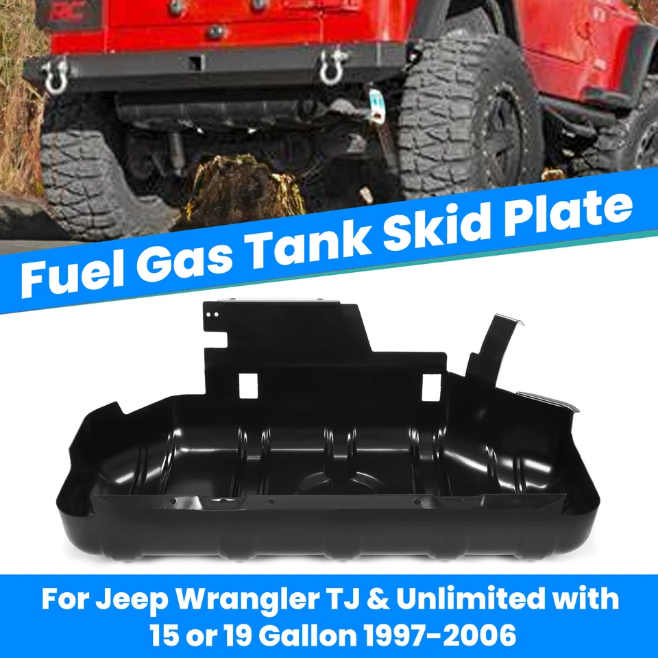 Fuel Tank Skid Plate For 97-06 Jeep Wrangler TJ & Unlimited with 15 or 19 Gallon Foto 1 de 4