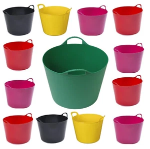 BAÑERA FLEXIBLE CON MANGO CONSTRUCTOR TRUG CONSTRUCCIÓN CONTENEDOR CUBO CESTA DE LAVANDERÍA - Imagen 1 de 13