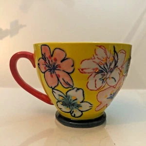 Handmade China Breakfast Mug Tea Coffee Floral Ceramic Cup Gift, Yellow - Picture 1 of 5