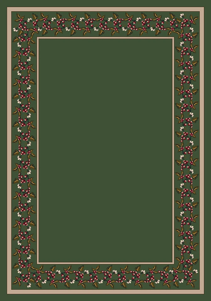 Milliken Green Transitional Casual Petals Vines Area Rug Floral Wildberry Moss - Image 1 of 1