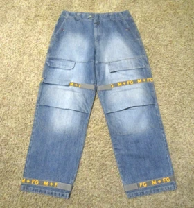 Vintage Y2K Marithe Francois Girbaud Shuttle Tape Jeans Herren 38x34 blau grau Baggy - Bild 1 von 20