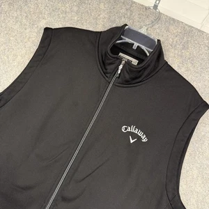 Callaway Herren Full Zip Golf Weste Taschen schwarz weiß bestickt Gr. XL 820 - Bild 1 von 7