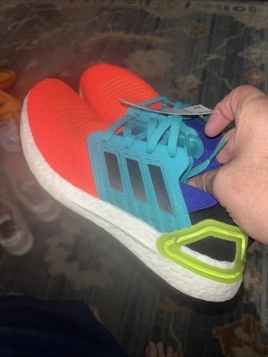Adidas ULTRABOOST 20 Ultra Boost Orange Purple Teal Black GV7164 Mens Size 5 New - Image 1 of 4