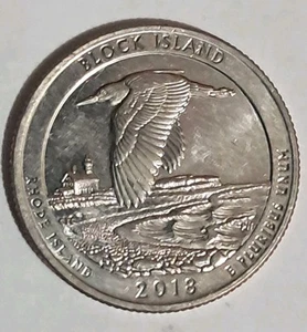 2018 Block Island Collectible Quarter Striking Error Off Center F Mint Mark - Picture 1 of 3