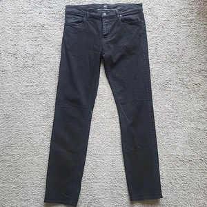 Boss Maine Jeans Mens 34x32 Black Regular Fit Candiani Denim Stretch Italy Made - Picture 1 of 17