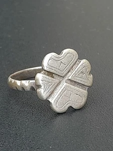 Tuareg Ring Silber Taler graviert bilden 4 Herzen Antik Schmuck Afrika Berber - Bild 1 von 5
