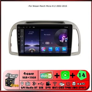 Autoradio Android 10.1" GPS SAT Navi DAB Carplay per Nissan Marzo Micra 2002-2010 - Foto 1 di 15