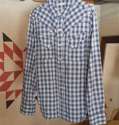 Camisa KAPITAL Kapital Hombre Algodón Talla 4 (M) Excelente Estado Azul Cuadros Foto 1 de 4