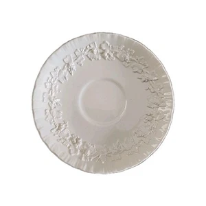 Wedgwood Queensware Embossed Grapes 2ct Saucer Cream On Cream 5 7/8" - Picture 1 of 6