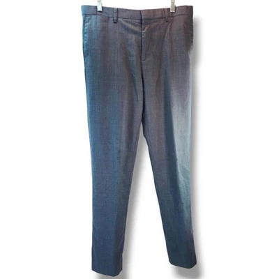 Pantalones de vestir de lana Banana Republic para hombre 33x32 gris glaciar ajustados cónicos plisados  Foto 1 de 4