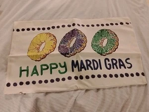 AVOIN colorlife Happy Mardi Gras Donut 20" x 12" (Pack of 1), White - Picture 1 of 5