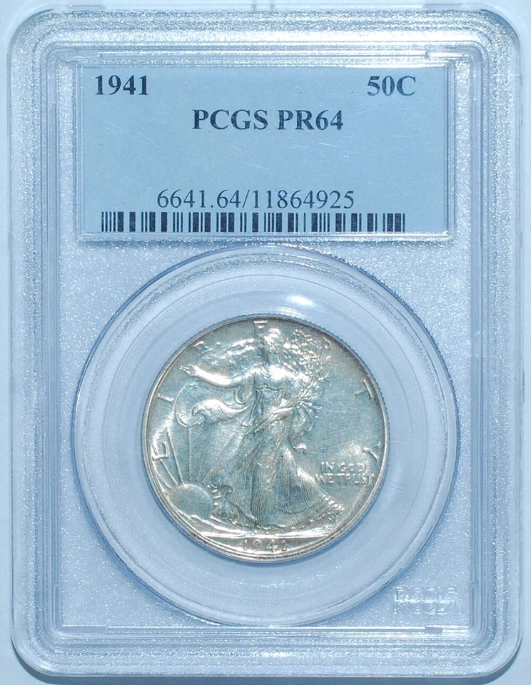 1941 PCGS PR64 Proof Walking Liberty Half Dollar - Image 1 of 2