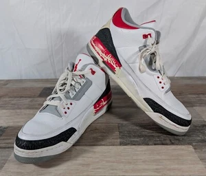 Size 14-Air Jordan 3 Retro (2007) White Fire Red 136064-161 US Men's - Picture 1 of 11