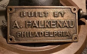 Antique Philadelphia Pa Engineer Machinery Arthur Falkenau Bronze Plaque C1895  - Picture 1 of 8