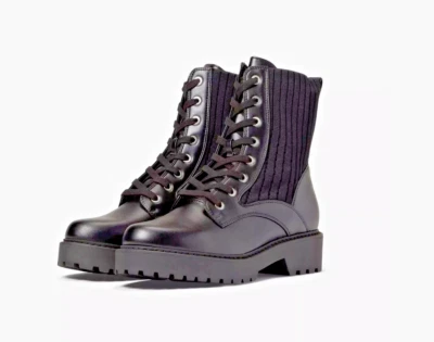 Botas de combate Calvin Klein para mujer con suela Samica talla 10M negras imitación cuero NUEVAS Foto 1 de 4
