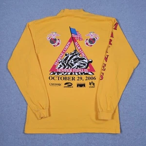 USMC Marine Corps Marathon Shirt Mens Medium Gold 2006 MCM Embroidered Mock - Picture 1 of 10
