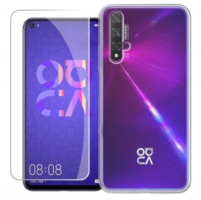 CUSTODIA COVER TRASPARENTE + PELLICOLA VETRO TEMPERATO Per HUAWEI NOVA 5T / 5 T