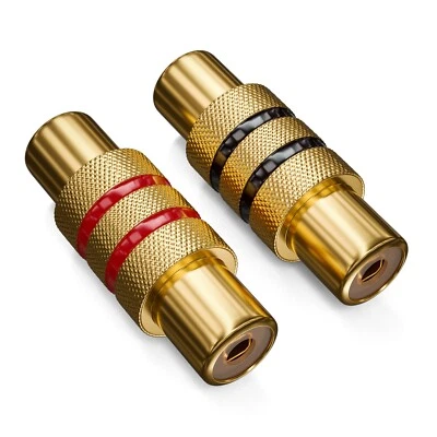 2x Cinch Adapter Kupplung Verbinder RCA Cinch Buchse Audio Video Kabel Adapter