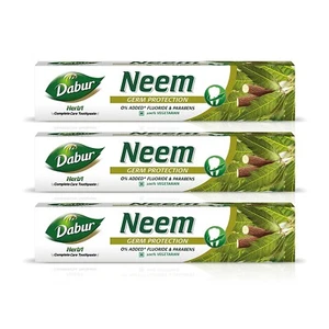 Dentifricio Dabur Herb Neem Senza Aggiunto Fluoruro e Parabeni (200 gm X 3) 600 g - Foto 1 di 5