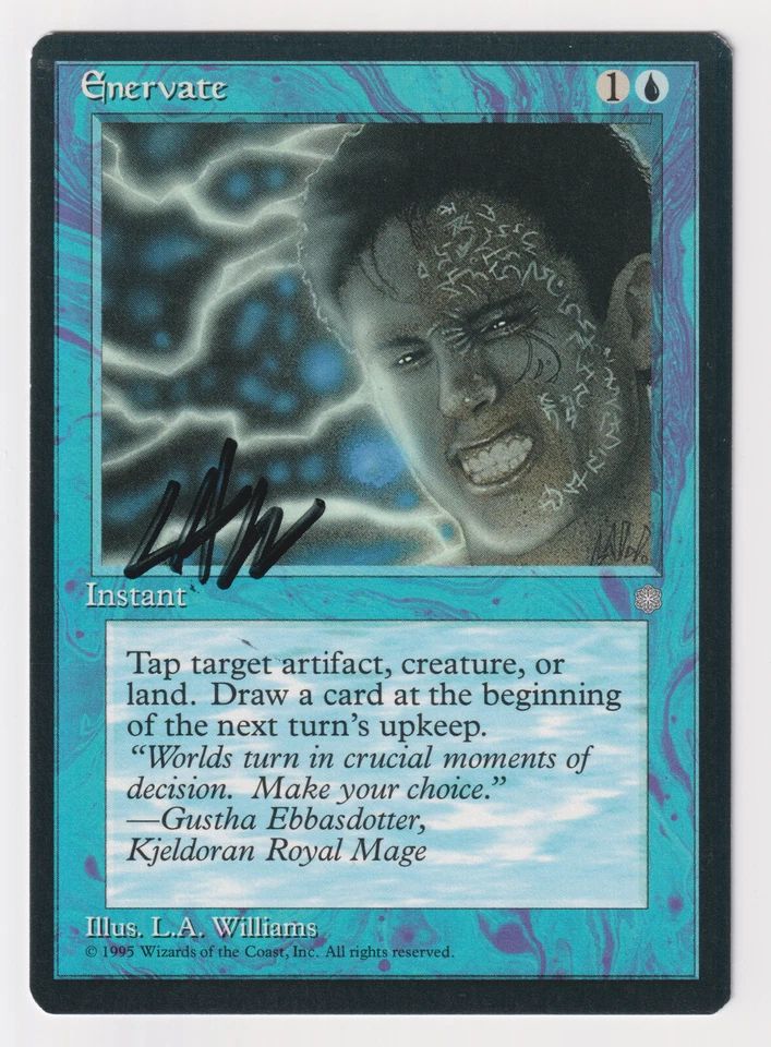 Signed Enervate LP Ice Age Artist Lawrence Allen Williams 1995 MTG Magic Vintage - Image 1 of 2