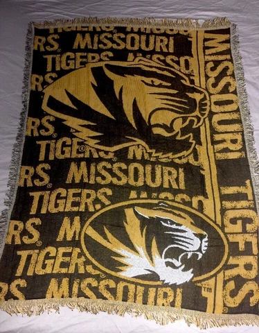 Missouri Tigers Woven Jacquard Tapestry Throw Blanket Spread DOUBLE PLAY Cover