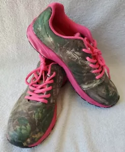 REALTREE Girl COBRA JR Camo Athletic Trail Hiking Shoe, Black & Pink Sz 5 M - Picture 1 of 9