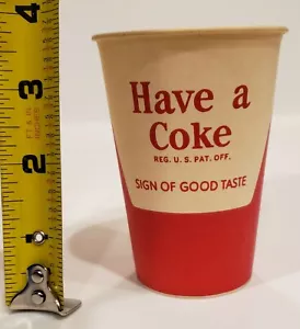 1960 Coca-Cola Sign of Good Taste Waxed Paper Cup "Have a Coke" - Picture 1 of 2