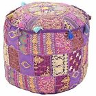 Indian Comfortable Floor Cotton Cushion Cover Patch Work Ottoman Handmade Pouf,