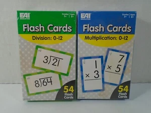2 SETS OF EAI FLASH CARDS (NEW) MULTIPLICATION AND DIVISION 0-12 - Picture 1 of 4