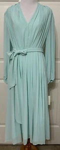 NWT Alex Marie sz 6P aqua ice blue long sleeve mother of bride fit & flare dress - Picture 1 of 8