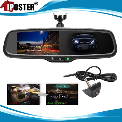 4.3" Electronic anti glare Auto dimming Mirror Monitor Rear View Reverse Camera - Image 1 of 4